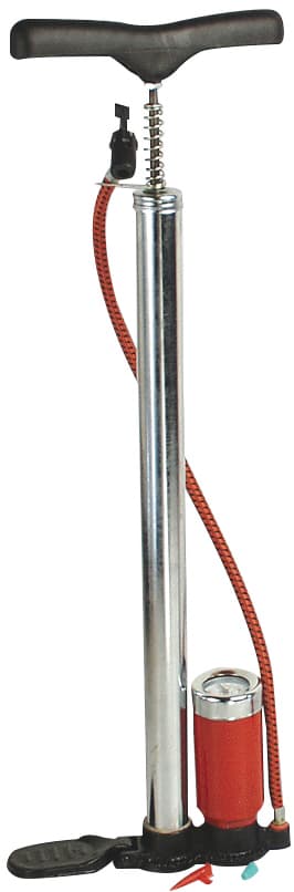 Brüder Mannesmann Standluftpumpe, Mit Manometer, Schwarz/Rot