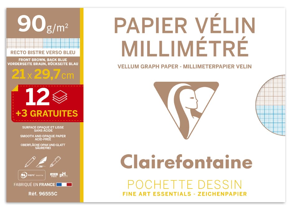 Clairefontaine Millimeterpapier, Din A4, Aktionspack