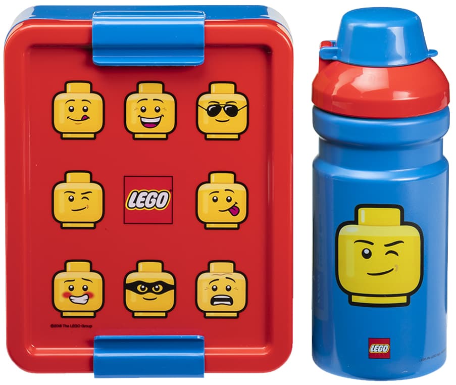 Lego Trinkflasche + Brotdose Lunch Set Iconic, Rot/Blau