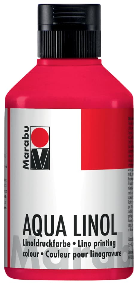 Marabu Aqua-Linoldruckfarbe, Karminrot, 250 Ml