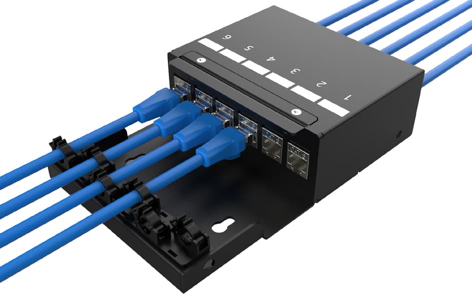 Digitus Konsolidierungspunkt-Gehäuse, 6-Port, Schwarz