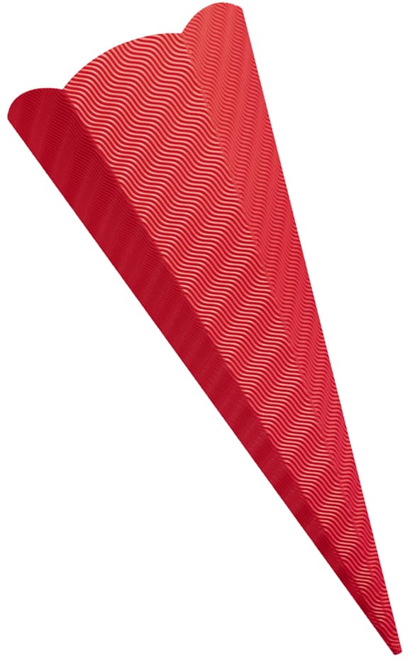 Folia Schultüten-Zuschnitt, 3d-Wellpappe, 6-Eckig, Rot