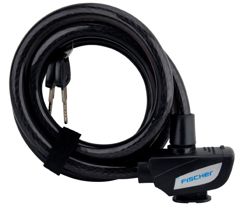 Fischer Kabel-Fahrradschloss, Länge: 1.800 Mm, Schwarz