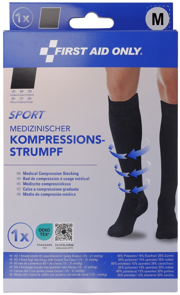First Aid Only Kompressions-Strumpf Sport, Kniehoch, M