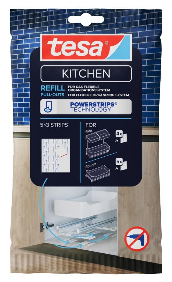 Tesa Kitchen Powerstrips Nachfüllset Für Schrankauszüge