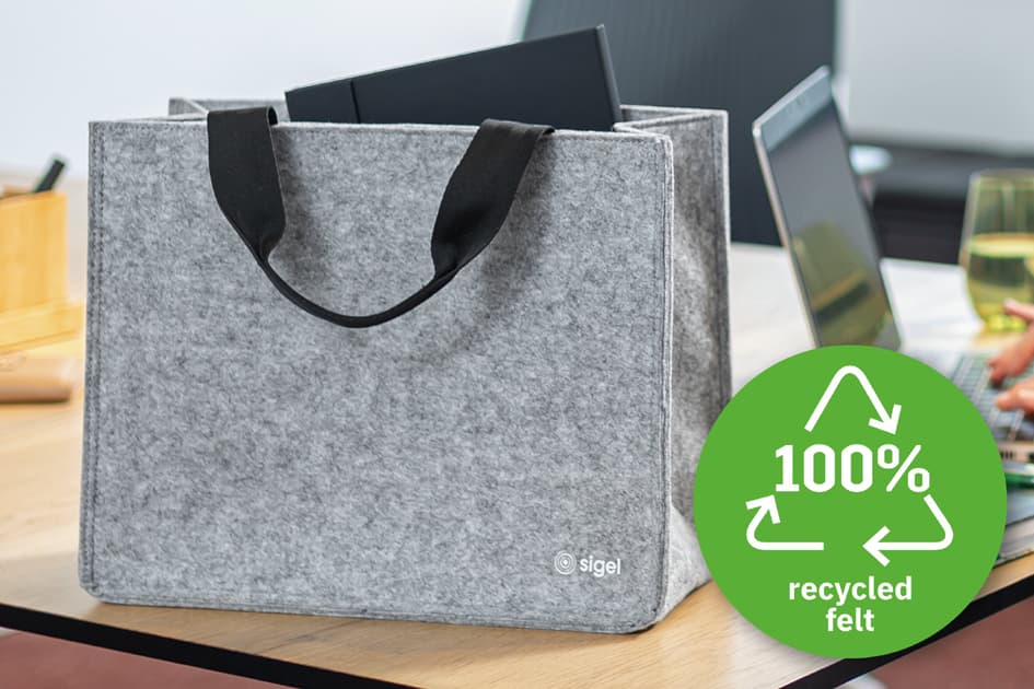 Sigel Business-Filztasche Desk Sharing Bag Basic M, Hellgrau