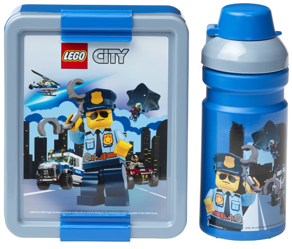 Lego Trinkflasche + Brotdose Lunch Set City, Blau