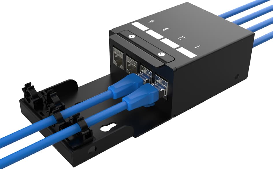 Digitus Konsolidierungspunkt-Gehäuse, 4-Port, Schwarz