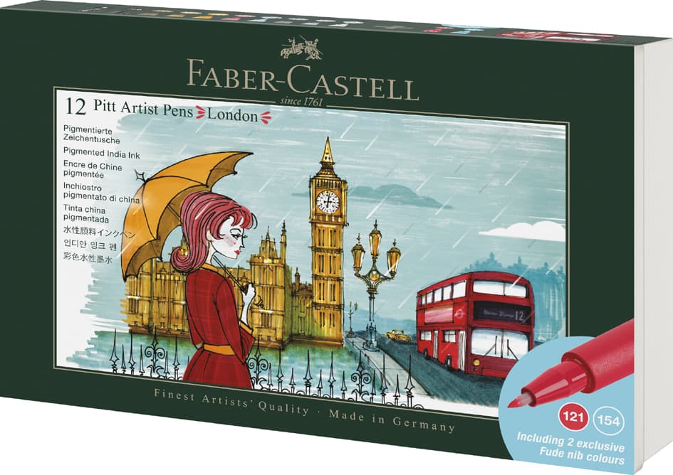 Faber-Castell Tuschestift Pitt Artist Pen, 12er Set London