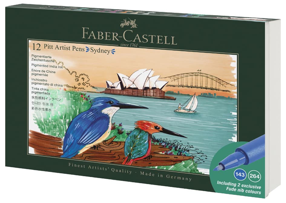 Faber-Castell Tuschestift Pitt Artist Pen, 12er Set Sydney