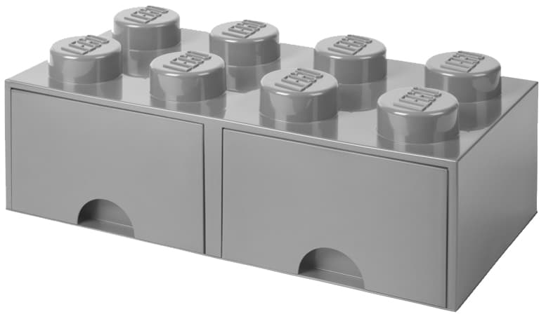 Lego Schubladenbox Storage Brick Drawer 8, 2 Schübe, Grau