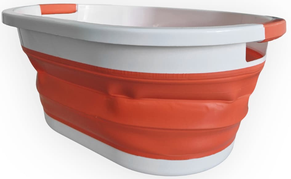 Linden Berg Wäschekorb, Faltbar, 36 Liter, Orange/Weiß