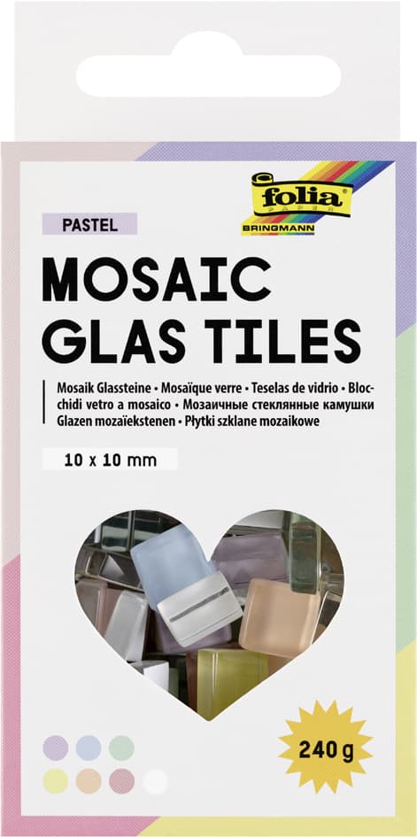 Folia Mosaik-Glassteine Pastell, 10 X 10 Mm