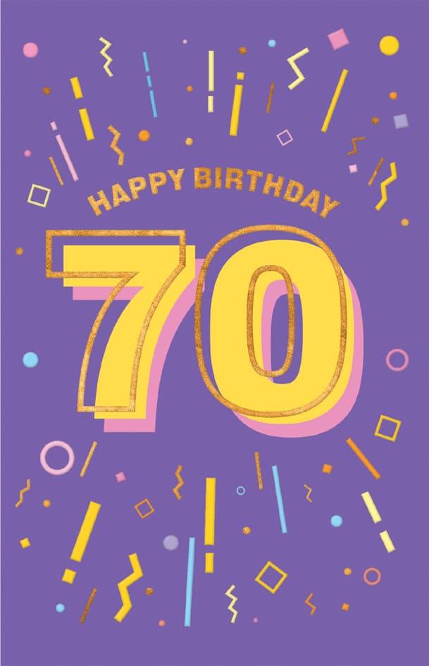 Susy Card Geburtstagskarte , Zahlen, - 70. Geburtstag