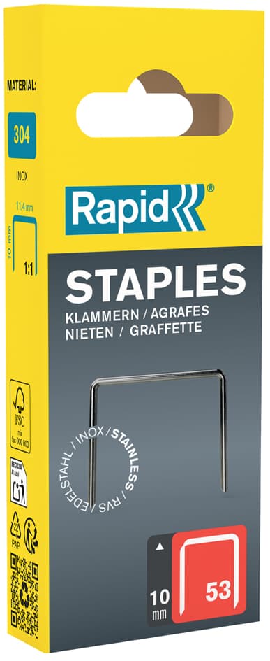 Rapid Feindrahtklammern Typ 53, 10 Mm, Kleinpackung
