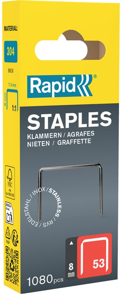 Rapid Feindrahtklammern Typ 53, 8 Mm, Kleinpackung