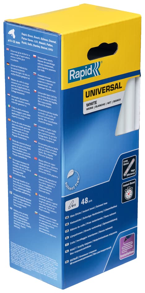 Rapid Klebepatrone Universal Weiß, Durchmesser: 12 Mm