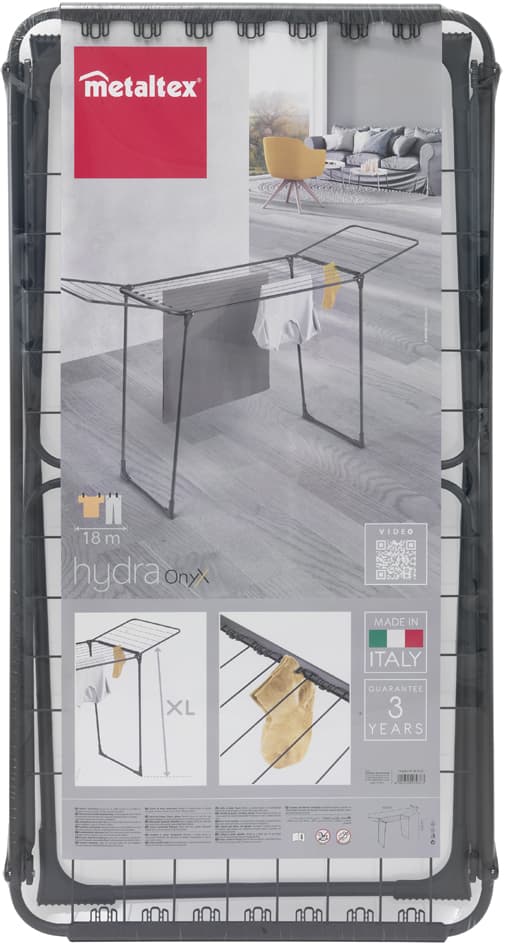 Metaltex Flügel-Wäschetrockner Hydra Onyx, Matt-Schwarz