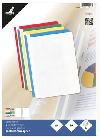 Kangaro Schnellhefter, Din A4, Aus Pp, Farbig Sortiert