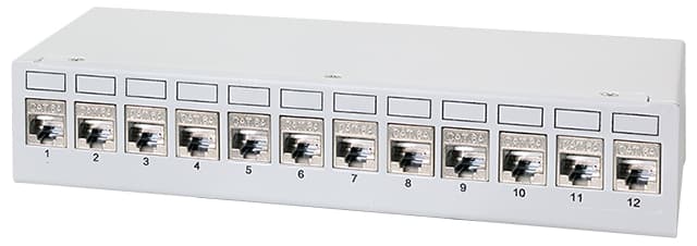 Logilink Desktop Patch Panel Kat.6a, 12 Port, Lichtgrau