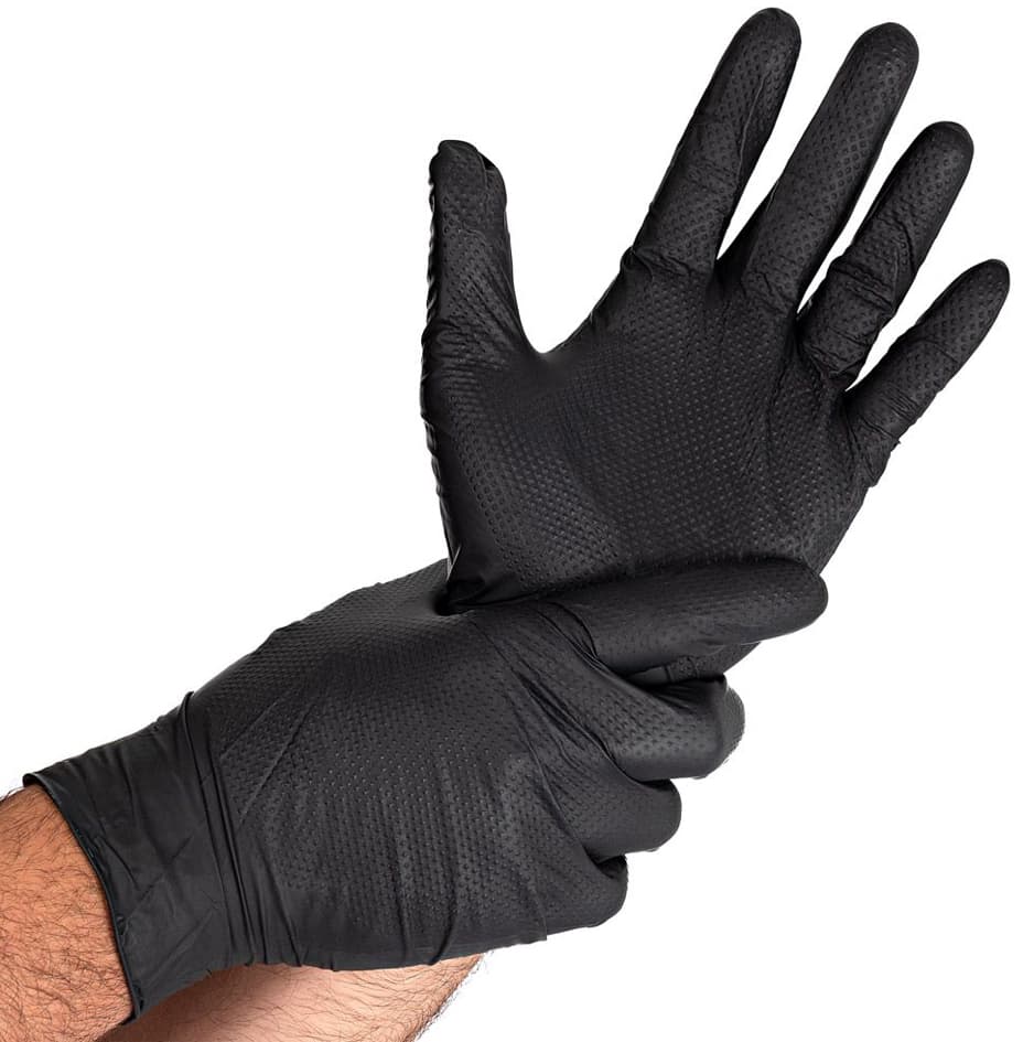 Hygostar Nitril-Handschuh Diamond Grip, Xl, Schwarz