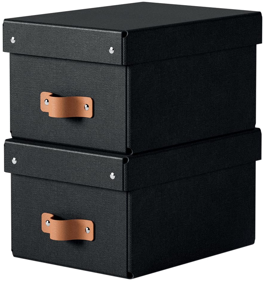 Leitz Aufbewahrungsbox-Set Puro, Karton, 7 Liter, Schwarz