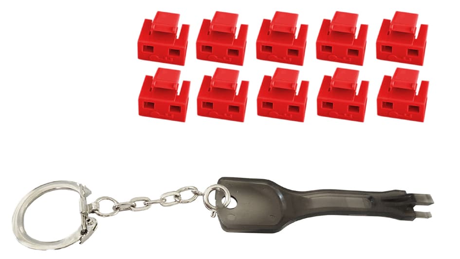 Shiverpeaks Rj45-Port Blocker Mit Schlüssel, Rot
