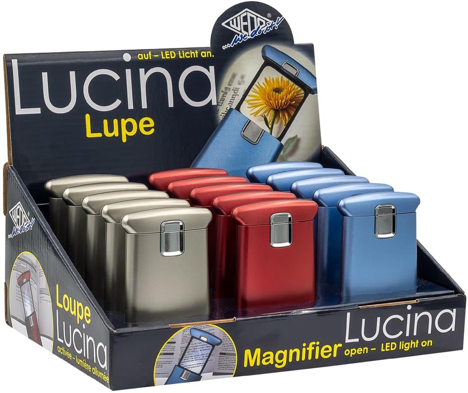 Wedo Lupe Lucina Mit Led-Licht, 15er Display