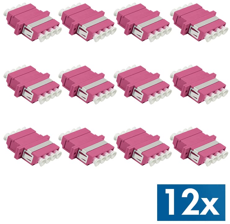 Logilink Lwl Kupplung-Set, Lc-Duplex Quad, Violett, 12er Set