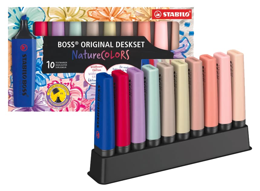 Stabilo Textmarker Boss Original Naturecolors, 10er Tischset