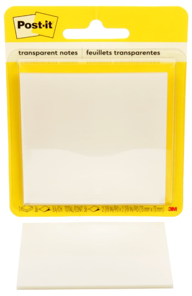 Post-It Haftnotizen Transparent Notes, Farblos, 73 X 73 Mm