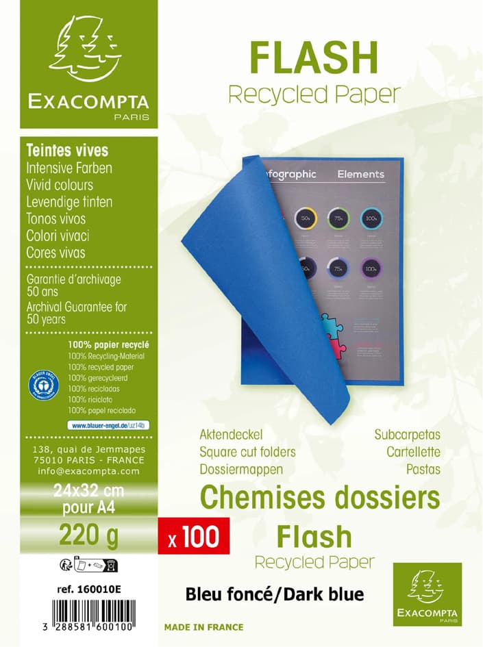 Exacompta Aktenmappe , Flash 220, , A4, Karton, Dunkelblau