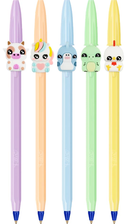 Bic Kugelschreiber Cristal Pastel Figurines, 20er Kartonbox