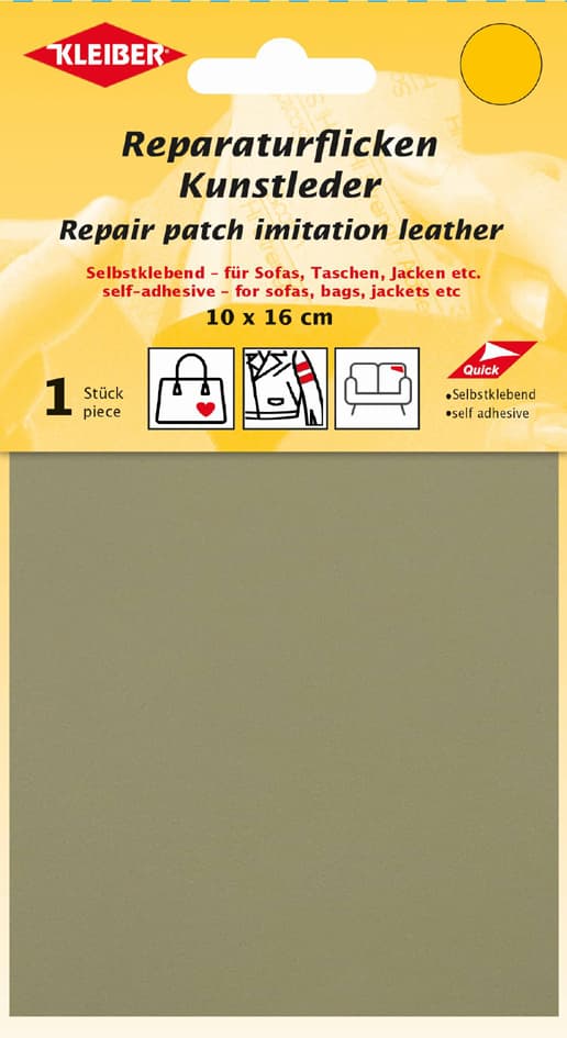 Kleiber Kunstleder-Flicken, Selbstklebend, Beige