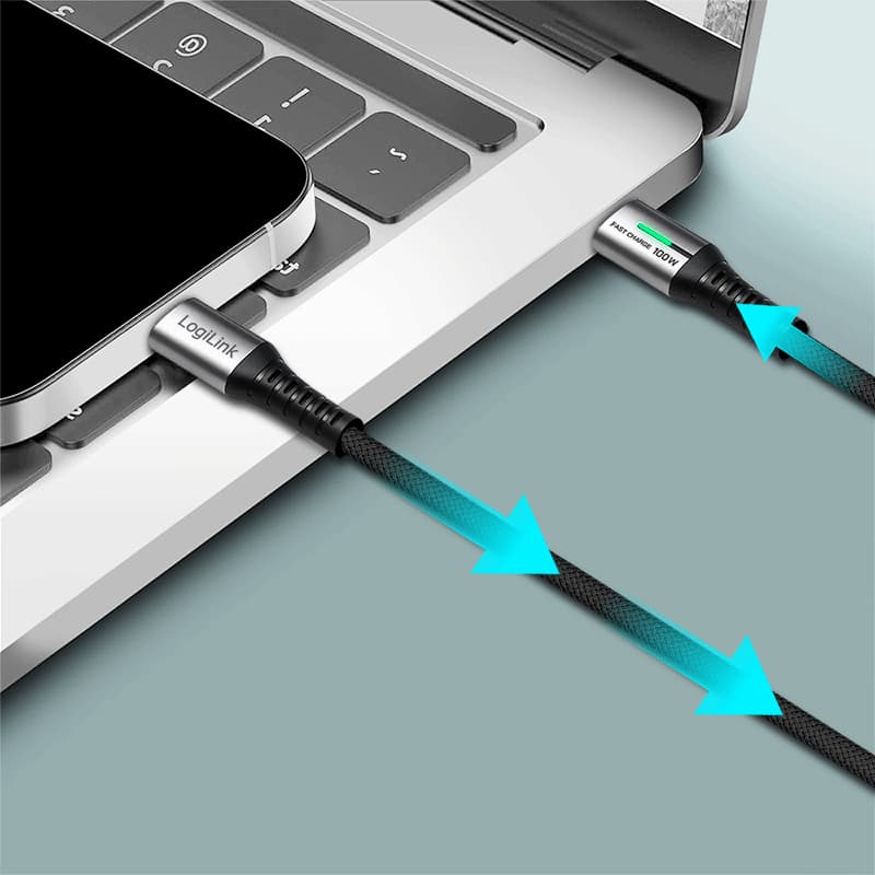 Logilink Usb 2.0 Kabel Mit Led, Usb-C - Usb-C Stecker, 1,5 M