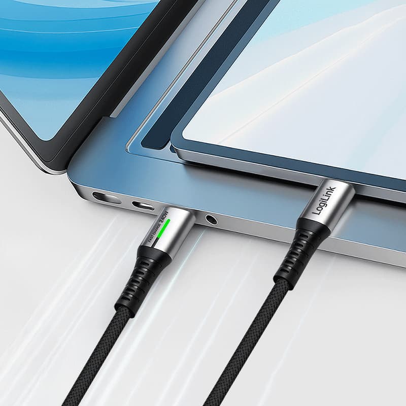 Logilink Usb 3.2 Kabel Mit Led, Usb-C - Usb-C Stecker, 1,0 M