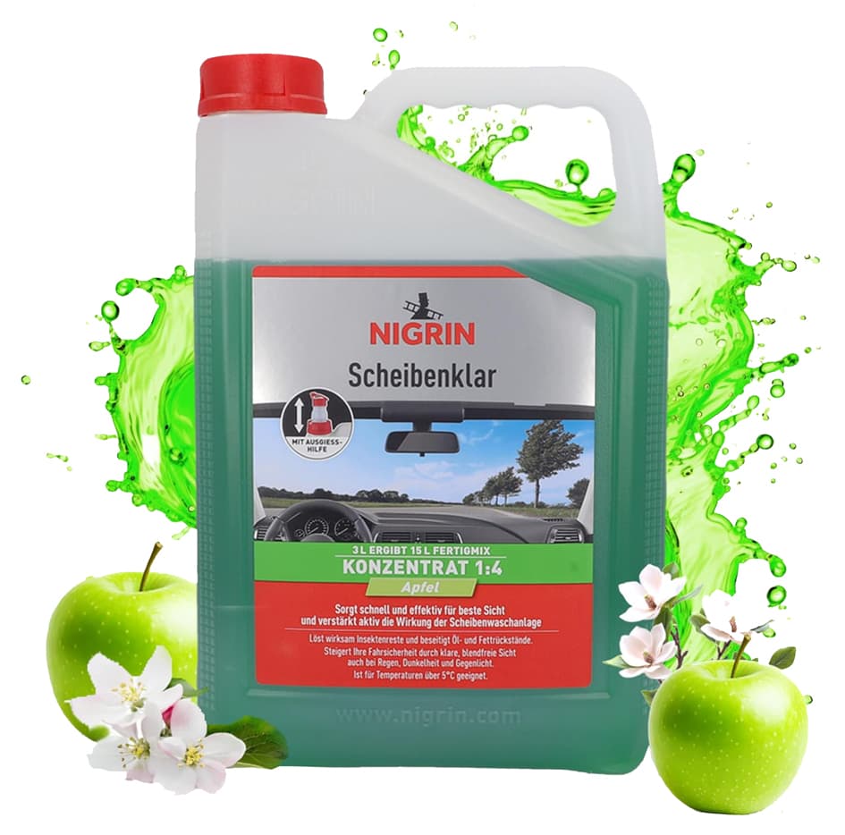 Nigrin Kfz-Scheibenklar Konzentrat Apfel, 3 Liter