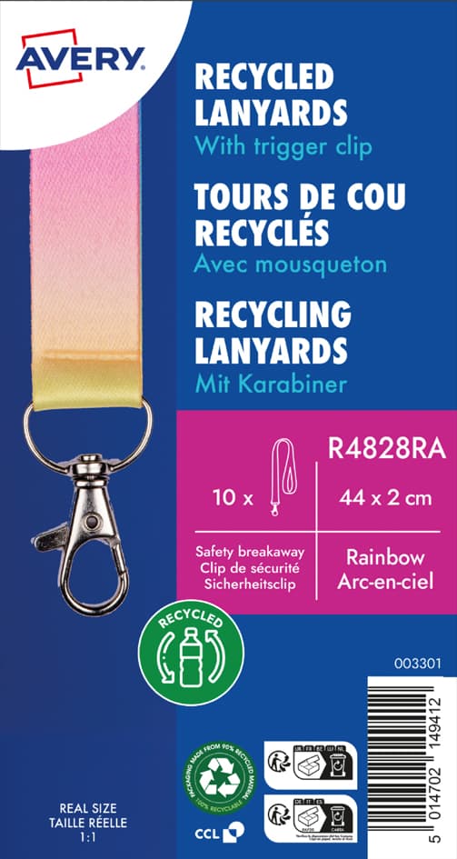 Avery Textilband / Lanyard, Aus Rpet, 20x440 Mm, Farbverlauf