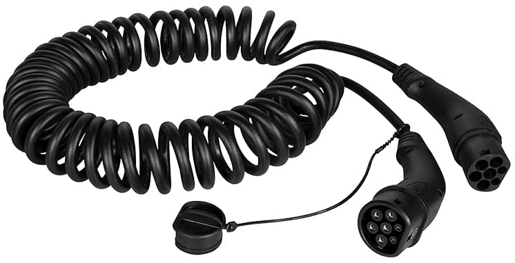 Harting E-Auto-Spiralladekabel, Typ 2, 3-Phasig, 22 Kw, 5 M