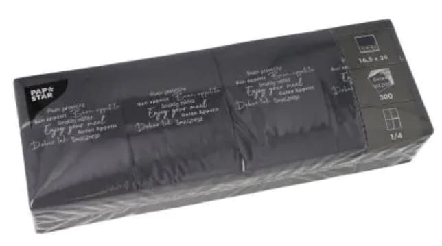 Papstar Snack-Servietten , Daily Collection, , Schwarz
