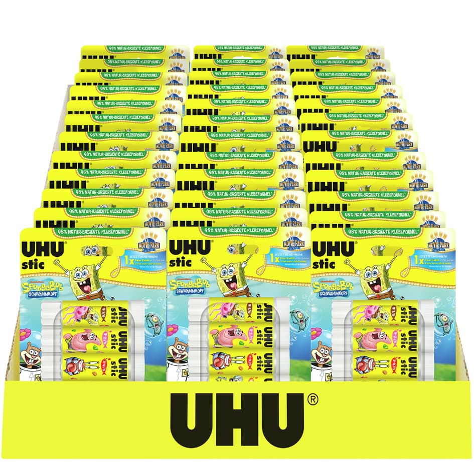 Uhu Klebestift Stic Spongebob, 5 X 8,2 G, 36er Display