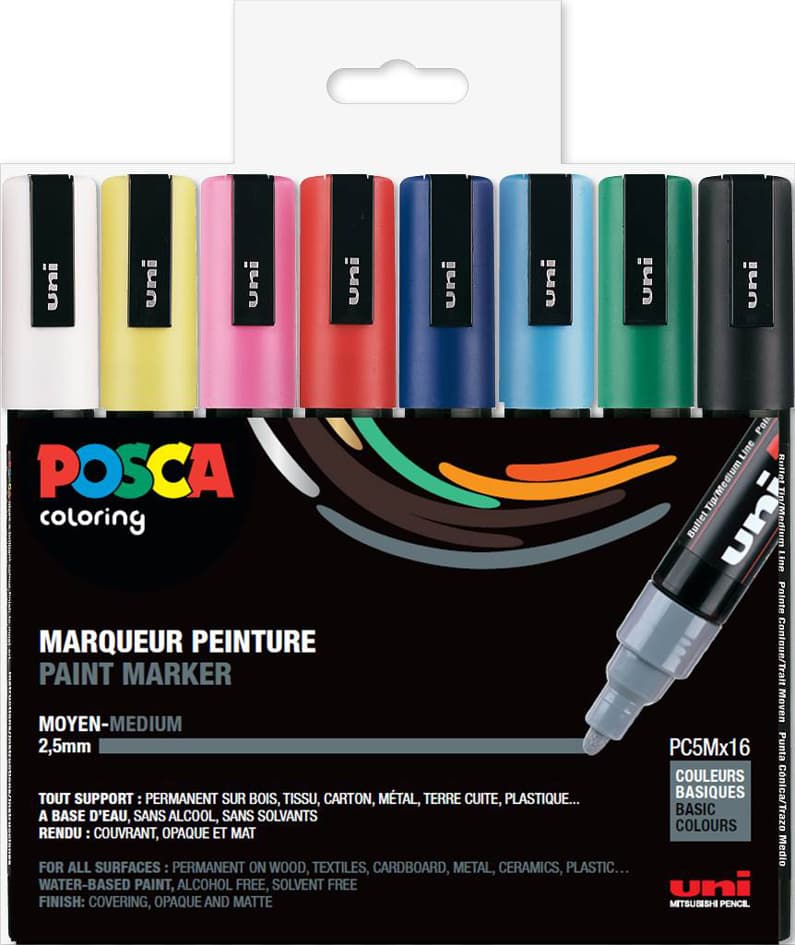 Posca Pigmentmarker Pc-5m, 8er Set Grüntöne