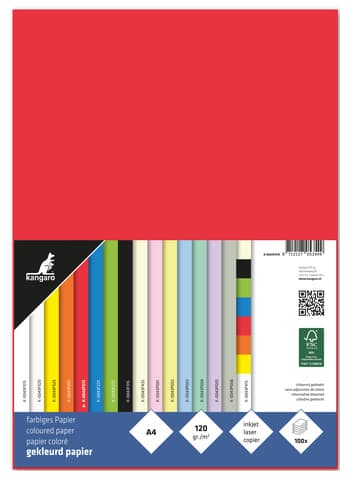 Kangaro Multifunktionspapier, Din A4, 120 G/Qm, Rot