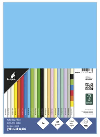 Kangaro Multifunktionspapier, Din A4, 120 G/Qm, Azurblau