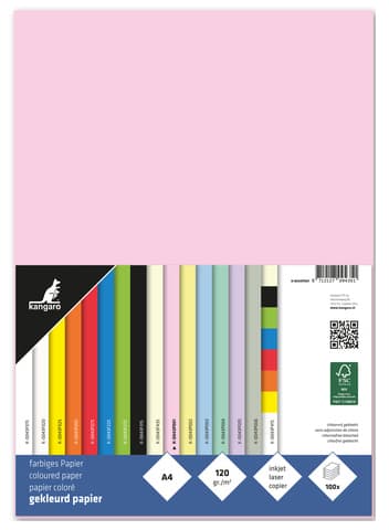 Kangaro Multifunktionspapier, Din A4, 120 G/Qm, Pastellrosa