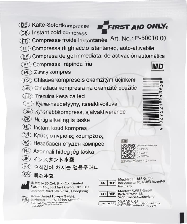 First Aid Only Sofort-Kälte-Kompresse, 153 X 125 Mm, Weiß