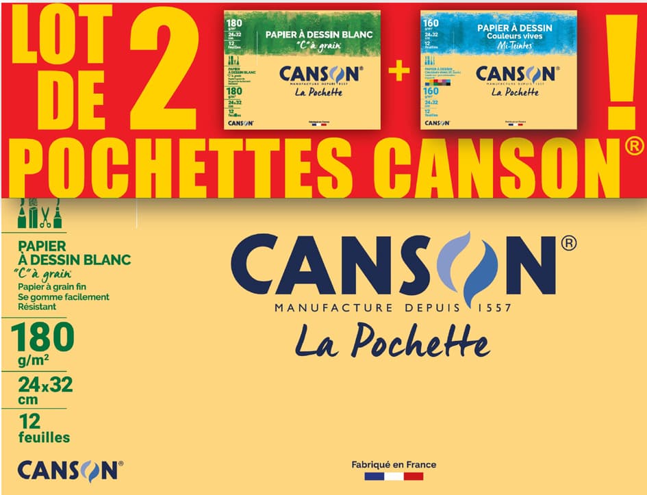 Canson Zeichenpapier , C, À Grain & , Mi-Teintes, , 2er Set