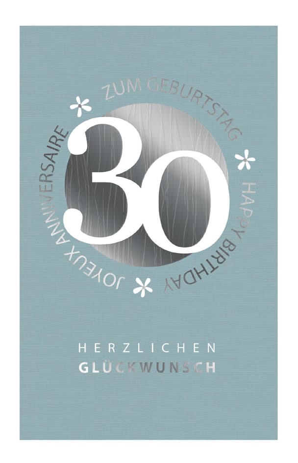 Susy Card Geburtstagskarte , Blümchen, - 30. Geburtstag