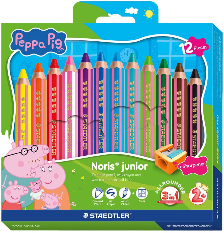 Staedtler Hexagonal-Buntstift Noris Junior Peppa, 12er Etui