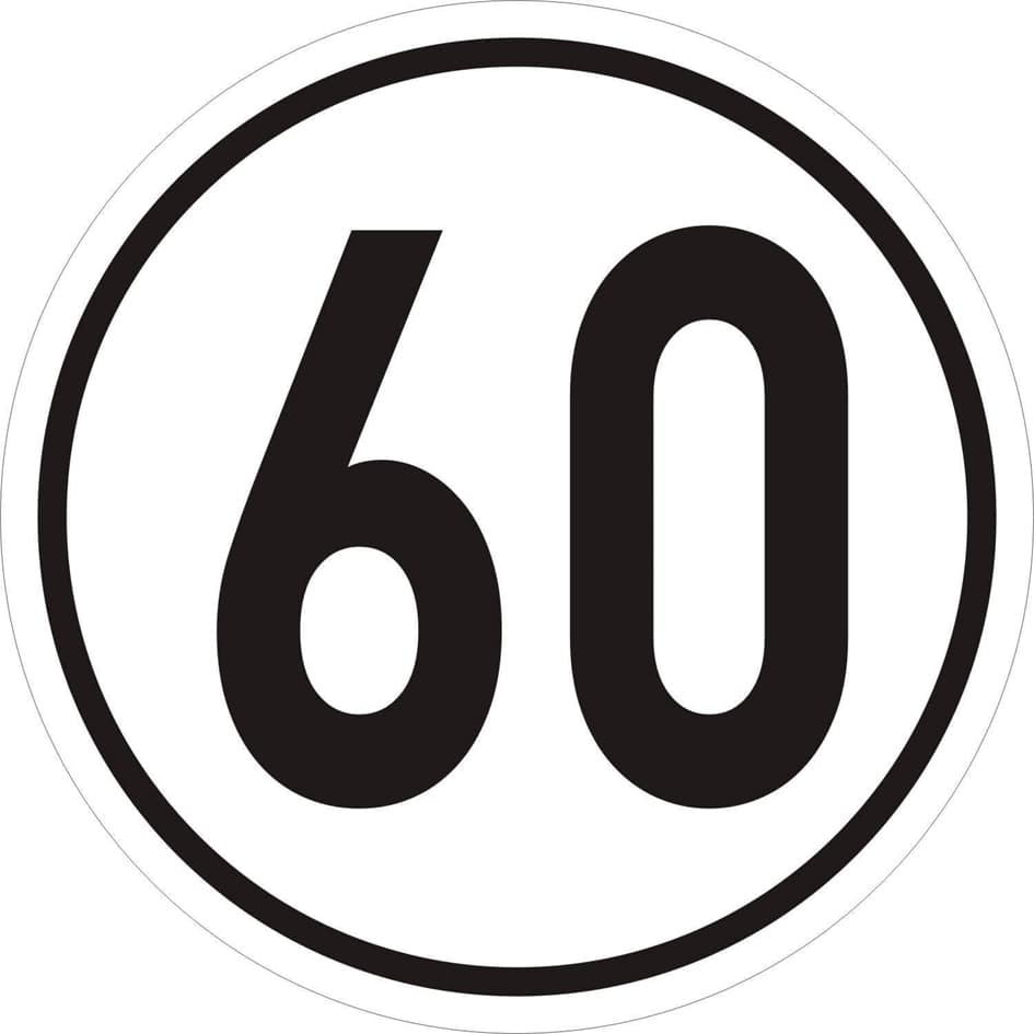 Iwh Geschwindigkeitsschild 60 Km/H, Selbstklebend